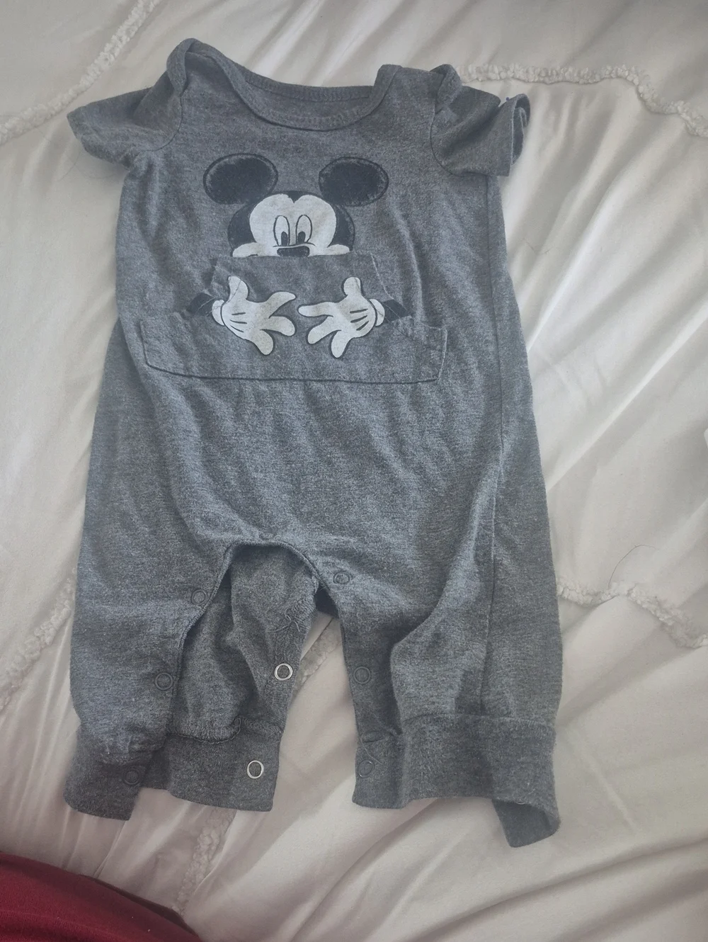 Disney Gray Mickey Mouse Short Sleeve One-Piece